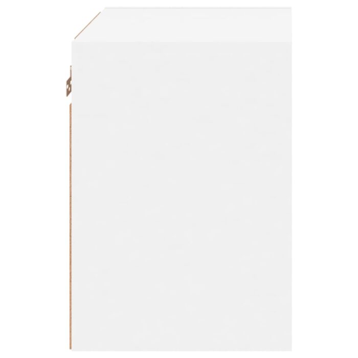Tables de chevet murales avec lumières LED 2 pcs blanc – Image 8