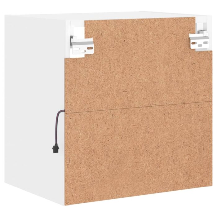 Tables de chevet murales avec lumières LED 2 pcs blanc – Image 9