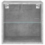 Table de chevet murale avec lumières LED gris béton – Image 5