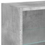Table de chevet murale avec lumières LED gris béton – Image 8