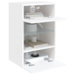 Meuble TV mural avec lumières LED blanc 40x30x60,5 cm – Image 5