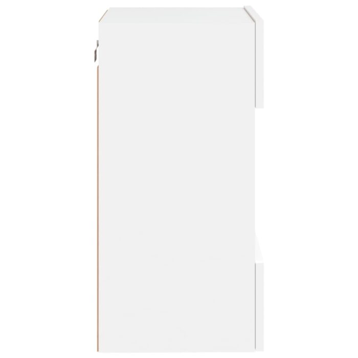 Meuble TV mural avec lumières LED blanc 40x30x60,5 cm – Image 8