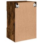 Meuble TV mural avec lumières LED chêne fumé 40x30x60,5 cm – Image 9