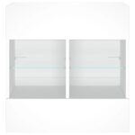 Meuble TV mural avec lumières LED blanc 58,5x30x60,5 cm – Image 5