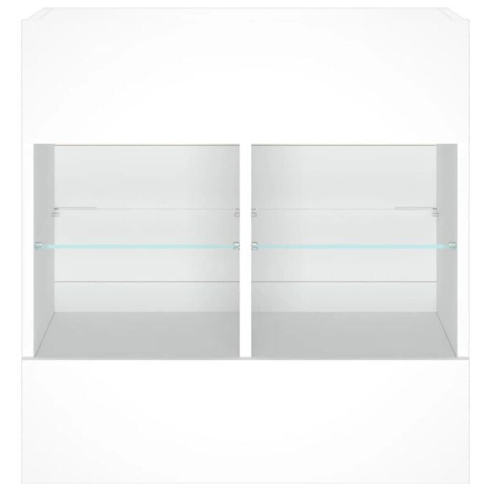 Meuble TV mural avec lumières LED blanc 58,5x30x60,5 cm – Image 5