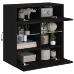 Meuble TV mural avec lumières LED noir 58,5x30x60,5 cm – Image 4
