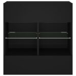 Meuble TV mural avec lumières LED noir 58,5x30x60,5 cm – Image 5