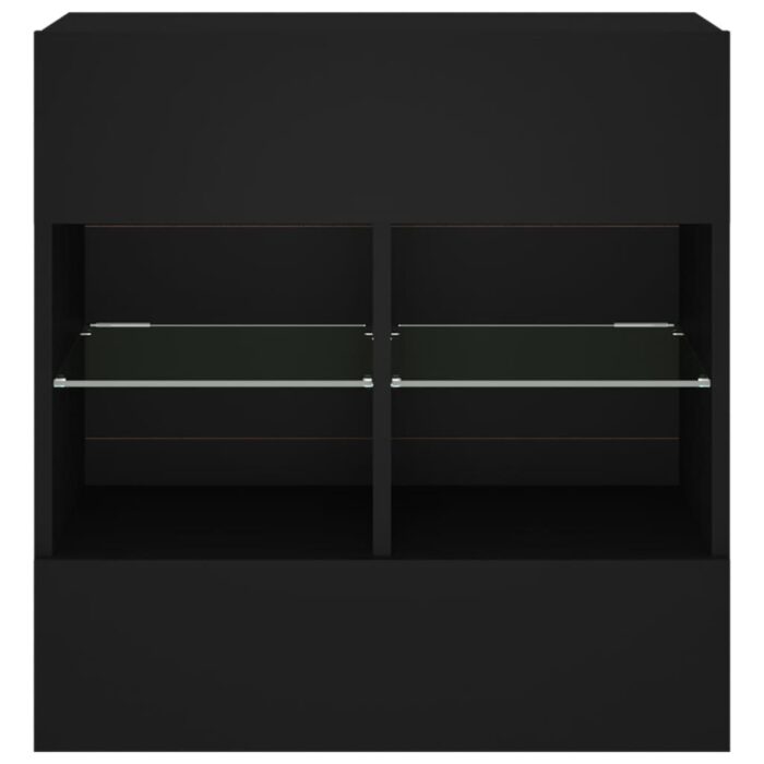 Meuble TV mural avec lumières LED noir 58,5x30x60,5 cm – Image 5