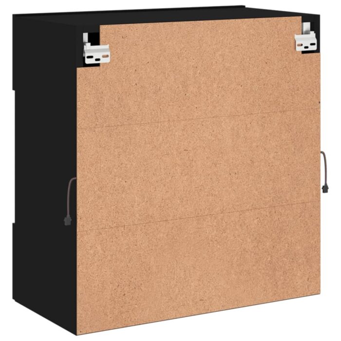Meuble TV mural avec lumières LED noir 58,5x30x60,5 cm – Image 8