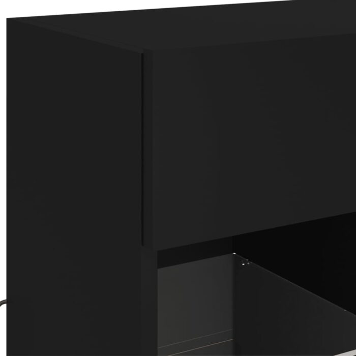 Meuble TV mural avec lumières LED noir 58,5x30x60,5 cm – Image 9
