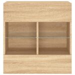 Meuble TV mural avec lumières LED chêne sonoma 58,5x30x60,5 cm – Image 5