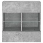 Meuble TV mural avec lumières LED gris béton 58,5x30x60,5 cm – Image 5