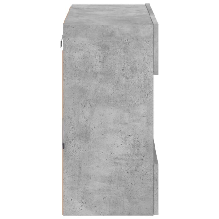 Meuble TV mural avec lumières LED gris béton 58,5x30x60,5 cm – Image 7