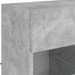 Meuble TV mural avec lumières LED gris béton 58,5x30x60,5 cm – Image 9
