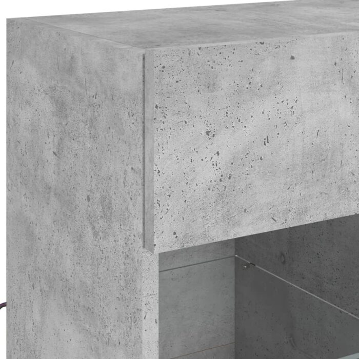 Meuble TV mural avec lumières LED gris béton 58,5x30x60,5 cm – Image 9