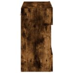 Meuble TV mural avec lumières LED chêne fumé 58,5x30x60,5 cm – Image 7