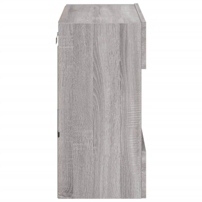 Meuble TV mural avec lumières LED sonoma gris 58,5x30x60,5 cm – Image 7