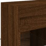 Meuble TV mural avec lumières LED chêne marron 58,5x30x60,5 cm – Image 9