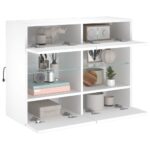 Meuble TV mural avec lumières LED blanc 78,5x30x60,5 cm – Image 4