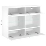 Meuble TV mural avec lumières LED blanc 78,5x30x60,5 cm – Image 6
