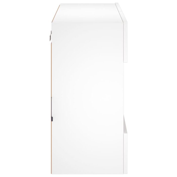 Meuble TV mural avec lumières LED blanc 78,5x30x60,5 cm – Image 7
