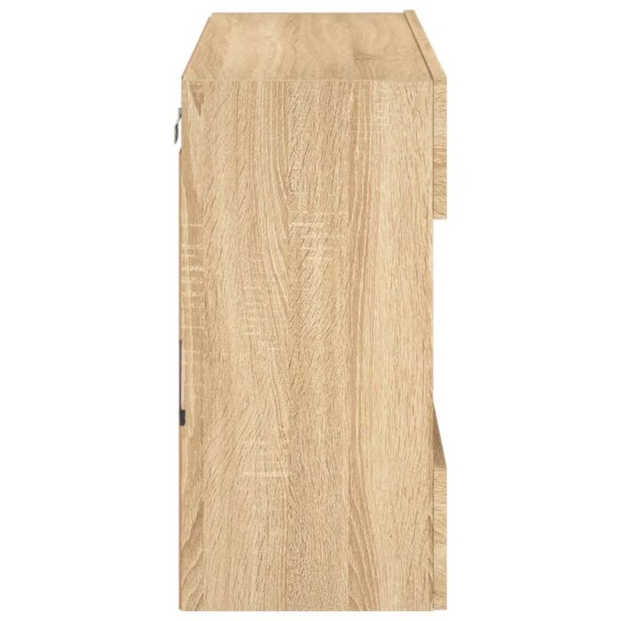 Meuble TV mural avec lumières LED chêne sonoma 78,5x30x60,5 cm – Image 7