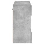 Meuble TV mural avec lumières LED gris béton 78,5x30x60,5 cm – Image 7