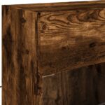 Meuble TV mural avec lumières LED chêne fumé 78,5x30x60,5 cm – Image 9