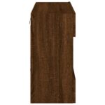 Meuble TV mural avec lumières LED chêne marron 78,5x30x60,5 cm – Image 7