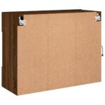 Meuble TV mural avec lumières LED chêne marron 78,5x30x60,5 cm – Image 8