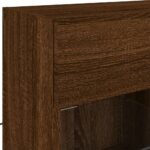 Meuble TV mural avec lumières LED chêne marron 78,5x30x60,5 cm – Image 9