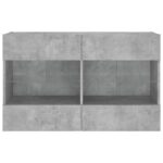Meuble TV mural avec lumières LED gris béton 98,5x30x60,5 cm – Image 5