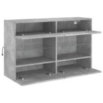 Meuble TV mural avec lumières LED gris béton 98,5x30x60,5 cm – Image 6