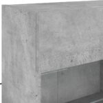 Meuble TV mural avec lumières LED gris béton 98,5x30x60,5 cm – Image 9
