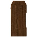 Meuble TV mural avec lumières LED chêne marron 98,5x30x60,5 cm – Image 7
