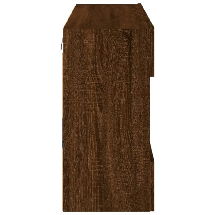 Meuble TV mural avec lumières LED chêne marron 98,5x30x60,5 cm – Image 7