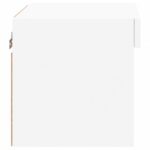 Table de chevet murale avec lumières LED blanc – Image 6