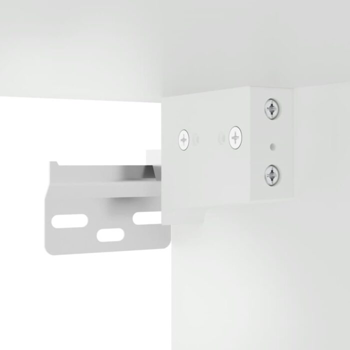 Tables de chevet murales avec lumières LED 2 pcs blanc – Image 11