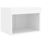 Tables de chevet murales avec lumières LED 2 pcs blanc – Image 6