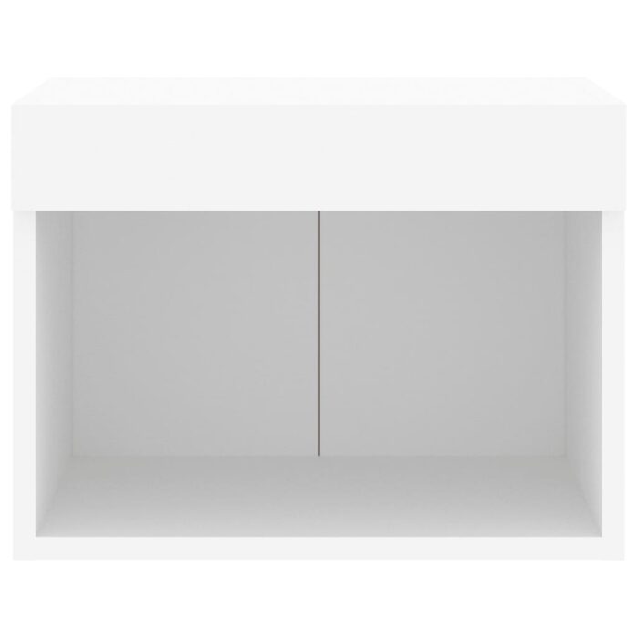 Tables de chevet murales avec lumières LED 2 pcs blanc – Image 7