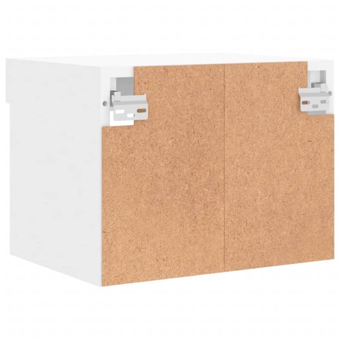 Tables de chevet murales avec lumières LED 2 pcs blanc – Image 9