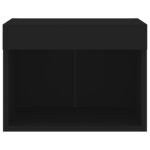 Table de chevet murale avec lumières LED noir – Image 5