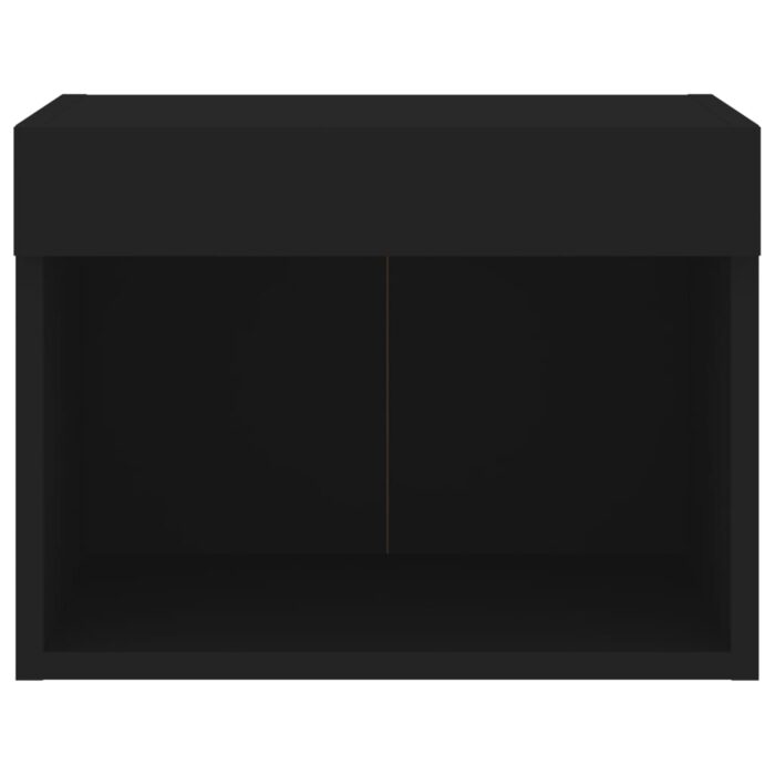 Table de chevet murale avec lumières LED noir – Image 5
