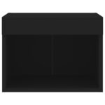 Tables de chevet murales avec lumières LED 2 pcs noir – Image 7