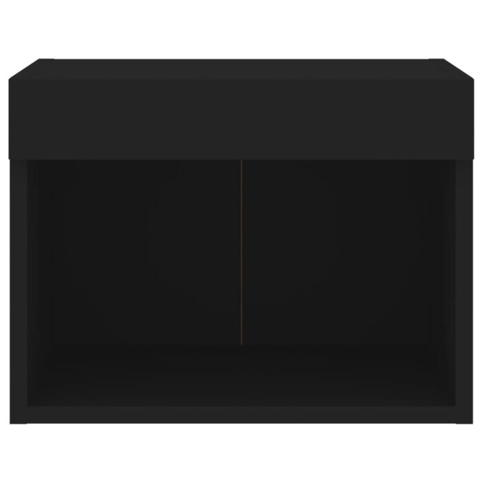 Tables de chevet murales avec lumières LED 2 pcs noir – Image 7