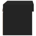 Tables de chevet murales avec lumières LED 2 pcs noir – Image 8