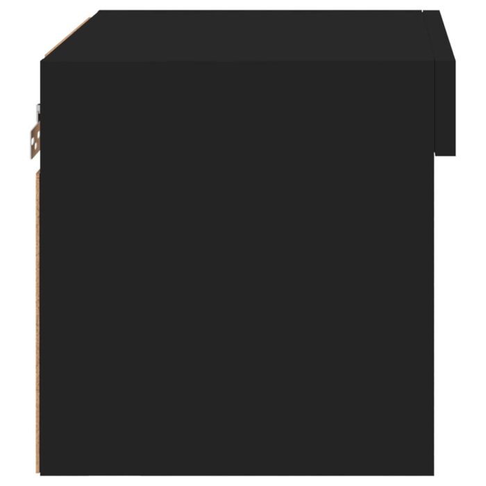 Tables de chevet murales avec lumières LED 2 pcs noir – Image 8