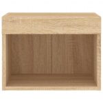 Table de chevet murale avec lumières LED chêne sonoma – Image 5