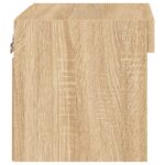 Table de chevet murale avec lumières LED chêne sonoma – Image 6