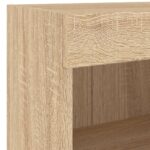 Table de chevet murale avec lumières LED chêne sonoma – Image 8